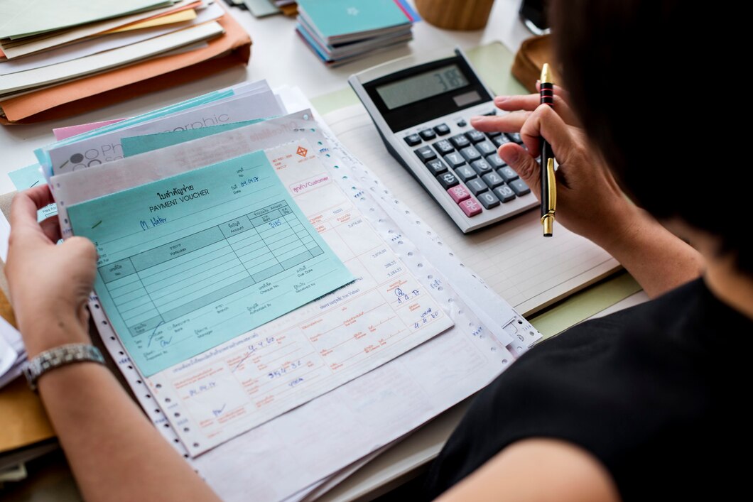 asian woman working through paperwork 53876 138148